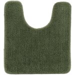 Tapis contour wc en microfibre vert kaki 45 x 50 cm - tendance