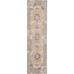Tapis en coton vintage oriental à motifs 80 x 300 cm beige et marron almus Tapis en coton vintage oriental à motifs 80 x 300 cm beige et marron almus
