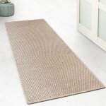 Karat ? tapis de couloir aspect sisal beige 200 x 50 cm ? surface en boucles r�sistantes ? bords surjet�s ...