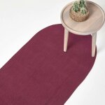 Homescapes - tapis de couloir tiss  plat en coton prune, 66 x 200 cm