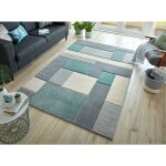 Tapis cubisme courtes m�ches design pour salon cosmos menthe 160x230