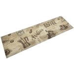 Tapis de cuisine lavable imprim� caf� marron 45x150 cm velours vidaxl