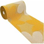 Tapis de cuisine au mtre h57 coureur bord fleurs 3d bord moderne antidrapant - jaune