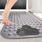 Tapis de douche antidrapant 70 x 40 cm tapis de bain avec ventouse, idal pour le massage des pieds ...