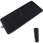 Tapis d'�gouttage pour cuisine, grille d'�gouttement silicone noir (44 x 20 cm), �gouttoir vaisselle ...