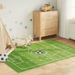Tapis enfant 160x230cm terrain de football antid�rapant lavable vidaxl