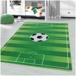 J&kids - tapis enfant de jeu football soccer vert 160x230