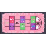 Beliani - tapis enfant avec marelle rose 80 x 150 cm doux au toucher anti - glissement parfait comme ...