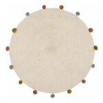 Tapis enfant pompons arlequin 90cm beige