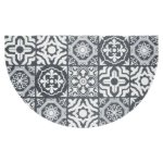Tapis d'entr�e demi - lune 'lisbonne' 45x75cm gris