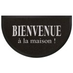 Tapis d'entr�e demi - lune 'maison' 45x75cm noir & gris