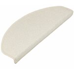 Tapis d'escalier dynasty velours cr�me demi - circulaire 23, 5 x 65 cm