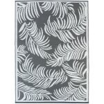 Idmarket ? tapis ext�rieur 180 x 280 cm ? motifs tropicaux gris et blancs ? 100% polypropyl�ne ? traitement ...