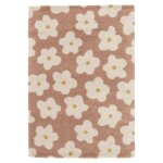 D�coweb - tapis fleurs maximalistes - apolline - rose - 120 x 170 cm