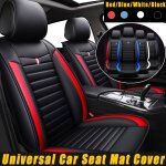 Tapis de sige avant de voiture universel couvre coussin de coussin respirant en cuir pu 4 couleurs ...