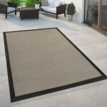 Paco home - tapis int�rieur & ext�rieur tissage � plat moderne look naturel uni en marron 80x150 cm