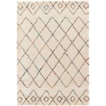 Sweeek - tapis int�rieur shaggy. poils longs. style berb�re. cr�me et multicolore 120 x 170 cm