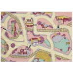 Tapis de jeu circuit - playtime sable rose - 95 cm x 200 cm - multicolor