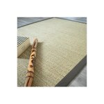 D�coweb - tapis jonc de mer kalapa fin panama - ganse coton anthracite - 200 x 290 cm