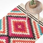 Homescapes - tapis kilim en laine � motif g�om�trique multicolore - manila - 90 x 150 cm