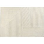 Beliani - tapis en laine beige 160 x 230 cm motif à rayures de style moderne pour salon abegum Beliani - tapis en laine beige 160 x 230 cm motif à rayures de style moderne pour salon abegum