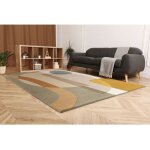 Vivabita - tapis laine moderne tiss� main abstrait senza multicolore 200x290