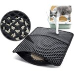 Tapis liti�re chat double couche pliable 50x70cm, non toxique eva avec 12mm grand trou en forme de diamant, ...