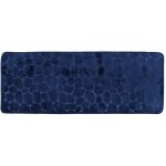 Tapis memoire de forme microfibre galet 45x120 cm - bleu marine tendance