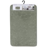Tapis memoire de forme microfibre galet 50x80cm - vert kaki tendance