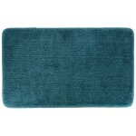 Tapis microfibre doux dessous latex 45x75 cm - bleu canard tendance