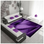 Allotapis - tapis moderne effet courbe � courtes m�ches kyzac lilas 80x150