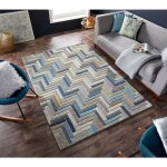 Flair rugs - tapis moderne graphique en laine multicolore pour salon russo multicolore 120x170