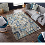 Flair rugs - tapis moderne graphique en laine multicolore pour salon russo multicolore 160x230