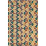 Tapis moderne en laine 160 x 230 cm motifs g�om�triques salon chambre couloir multicolore keskin