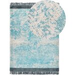 Tapis moderne en viscose à motif bleu et beige 140 x 200 cm extrêmement doux akarsu Tapis moderne en viscose à motif bleu et beige 140 x 200 cm extrêmement doux akarsu