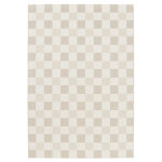 Tapis motif damier en mati�re recycl�e - andy - beige - 120 x 170 cm