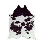 D�coweb - tapis peau de b�te - imitation vache holstein - noir et blanc - 140 x 170 cm