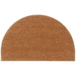 Tapis de porte naturel demi - rond 50x80cm fibre de coco touffet�