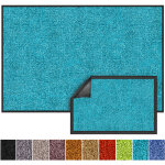 Karat ? tapis de porte paillasson rhine turquoise 40 x 60 cm ? fibres polyamide haute qualit� ? sous ...