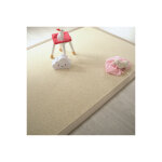 Tapis pure laine - latoon cru - ganse coton grge - 80 x 150 cm