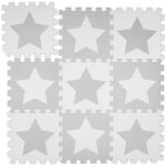 Tapis puzzle étoiles, 9 carrés, 18 pièces, mousse eva, sans substances nocives, dalle jeu 91x91 cm, gris ... Tapis puzzle étoiles, 9 carrés, 18 pièces, mousse eva, sans substances nocives, dalle jeu 91x91 cm, gris ...