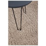 Deladeco - tapis recycl uni longues mches design whisper beige 60x120
