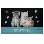 Tapis relief imprim 'chalut' 45x75cm bleu