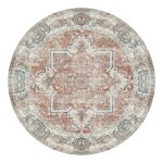 Ebuy24 - tapis rond 200 cm en polyester orange et bleu - faguo