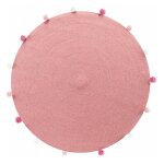 Tapis rond enfant  pompomparty  90cm rose drage