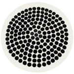 Tapis rond laine ? design g�om�trique ? 104 cm ? yoler blanc / noir