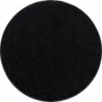Minimal - tapis rond uni de salon chambre relax sobre et epur� (noir - 120x120cm)