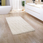 Tapis salle de bain tapis de bain moelleux mousse  mmoire de forme 3d 50x80 cm, crme 4 - paco home ...