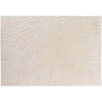 Tapis de salon ankara, beige, motif de feuilles