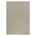 Tapis salon aspect jute boheme relief pav�s sobre et naturelle (beige naturel - 120x170cm)